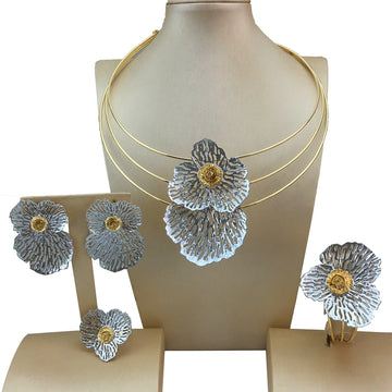 Brazilian Jewelry Sets  Flower Jewelry  for Women Party Gifts FHK19308