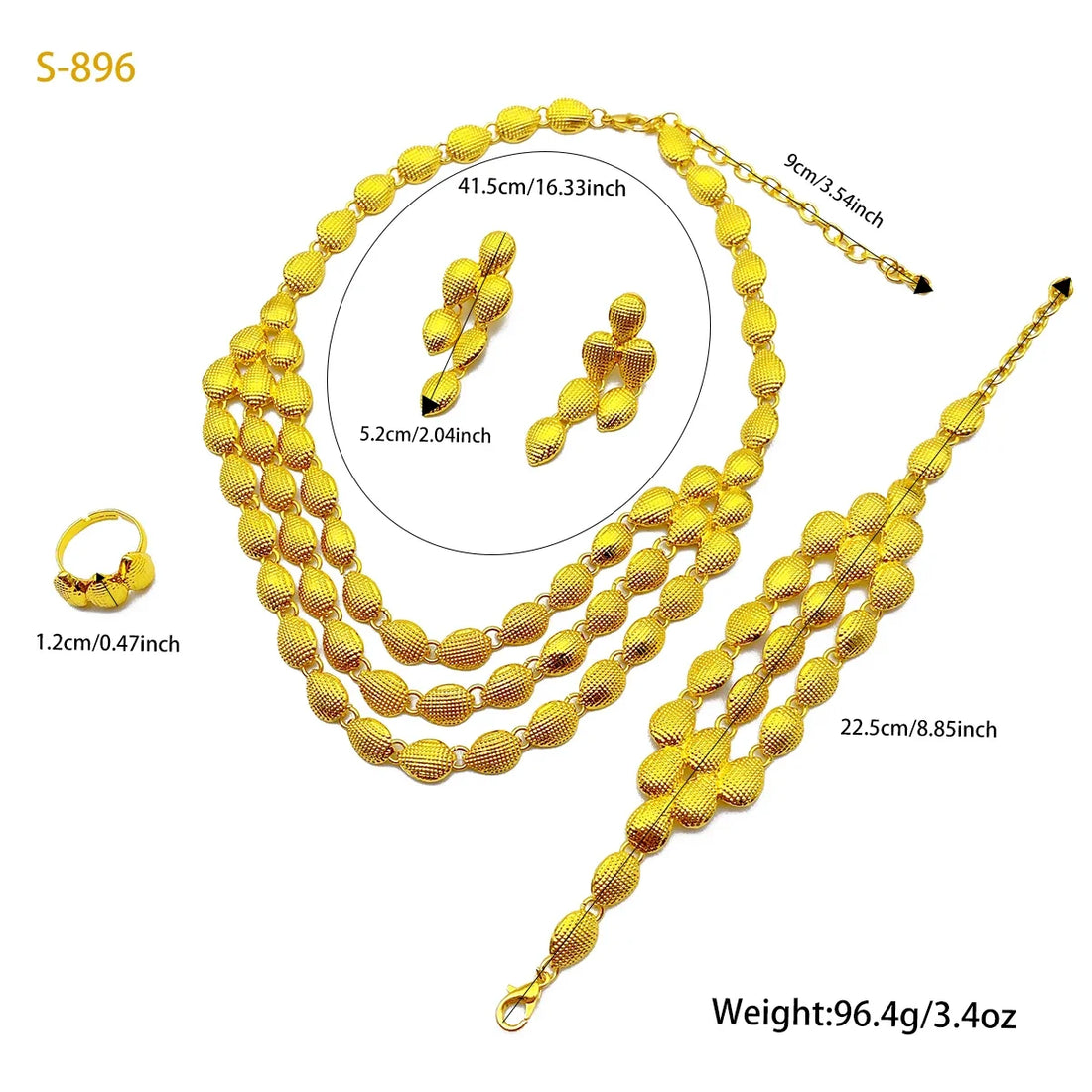 Bridal Indian Jewelry Set African Wedding 24 Gold Color Jewelry Ethiopia Dubai Necklace Bracelet Earring Ring Set Party Gifts