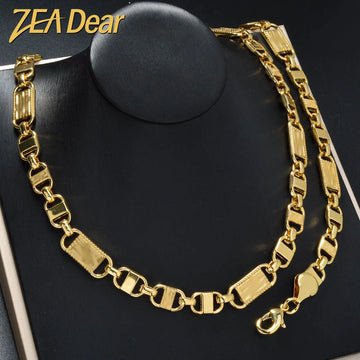 ZEADear 2024 New Jewelry Sets Good Quality Necklace Men Bracelet Women Gold Color Chains Links Female Party Gift for Friends